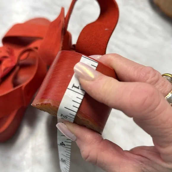 Bryr Studio Jesse Leather Platform Wooden Sandal Orange-Red Size 39/9 - Picture 9 of 12